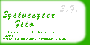 szilveszter filo business card